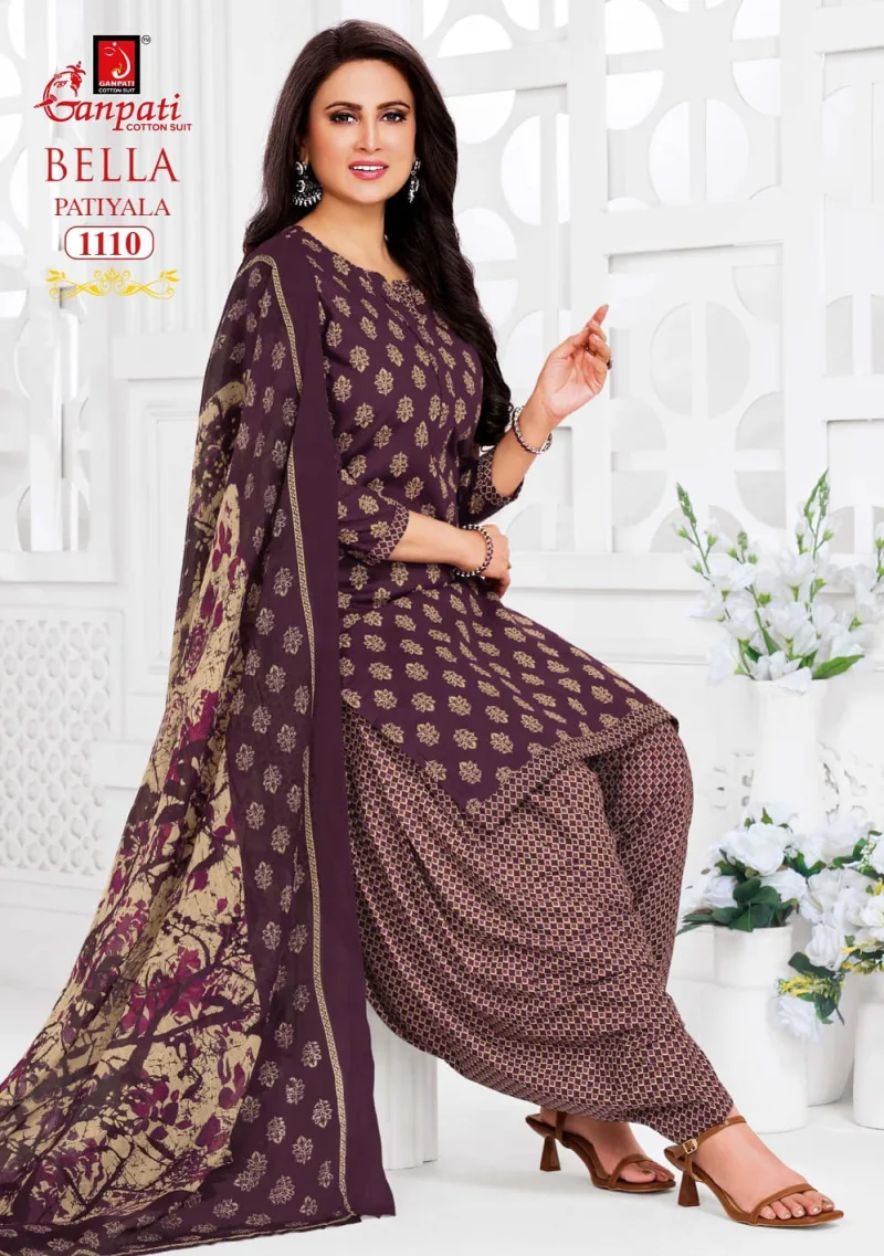 Bella Patiyala Vol 11 By Ganpati Cotton Readymade Patiyala Dress 